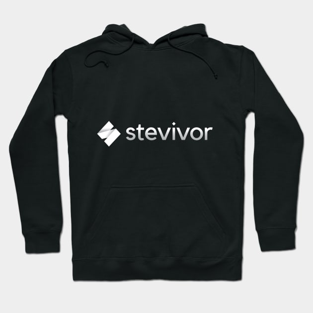 Stevivor logo (2019 refresh; white) Hoodie by Stevivor